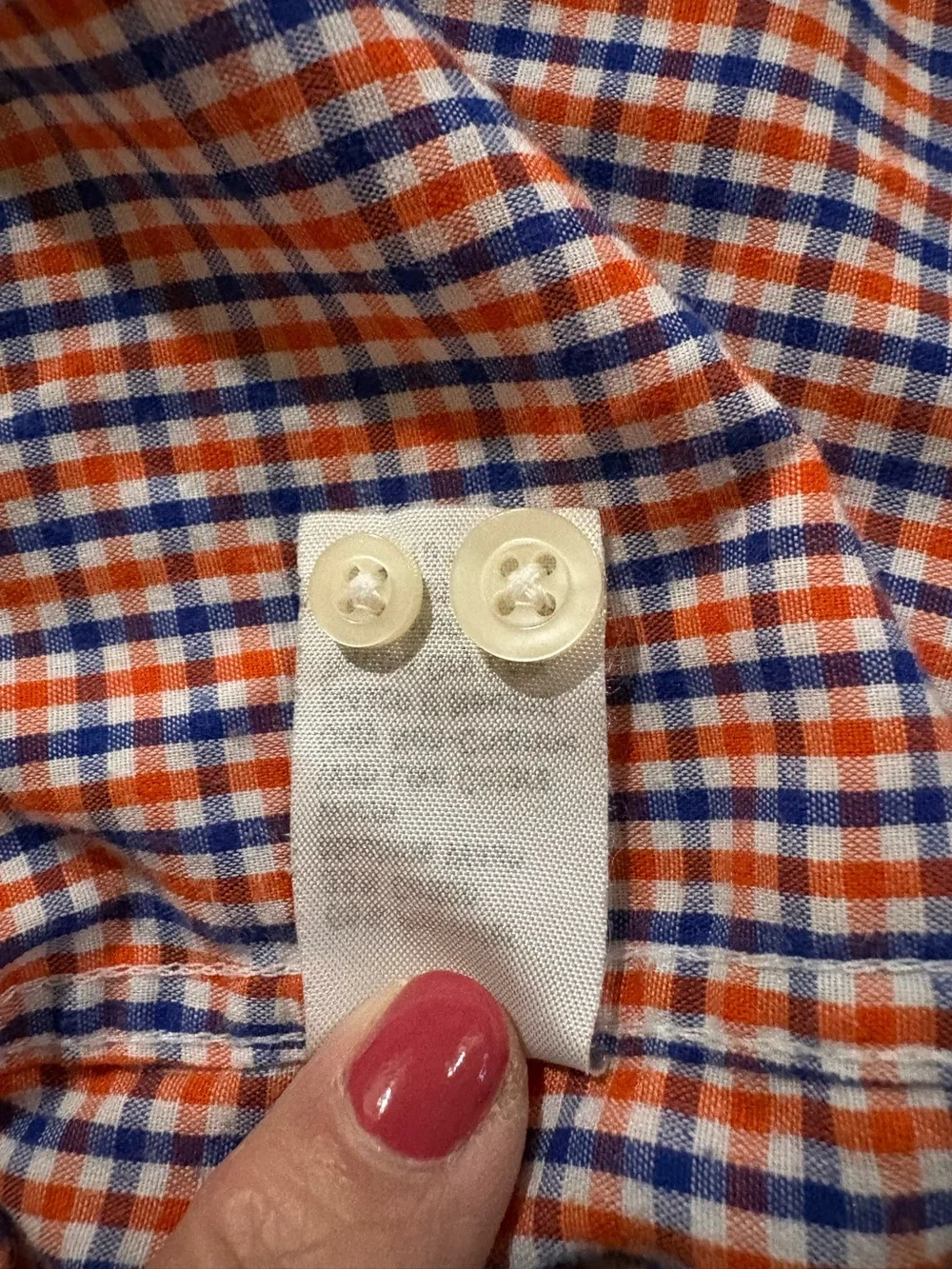 Saddlebred Orange and Blue Micro-Check Button-Down Shirt 3XL Tall